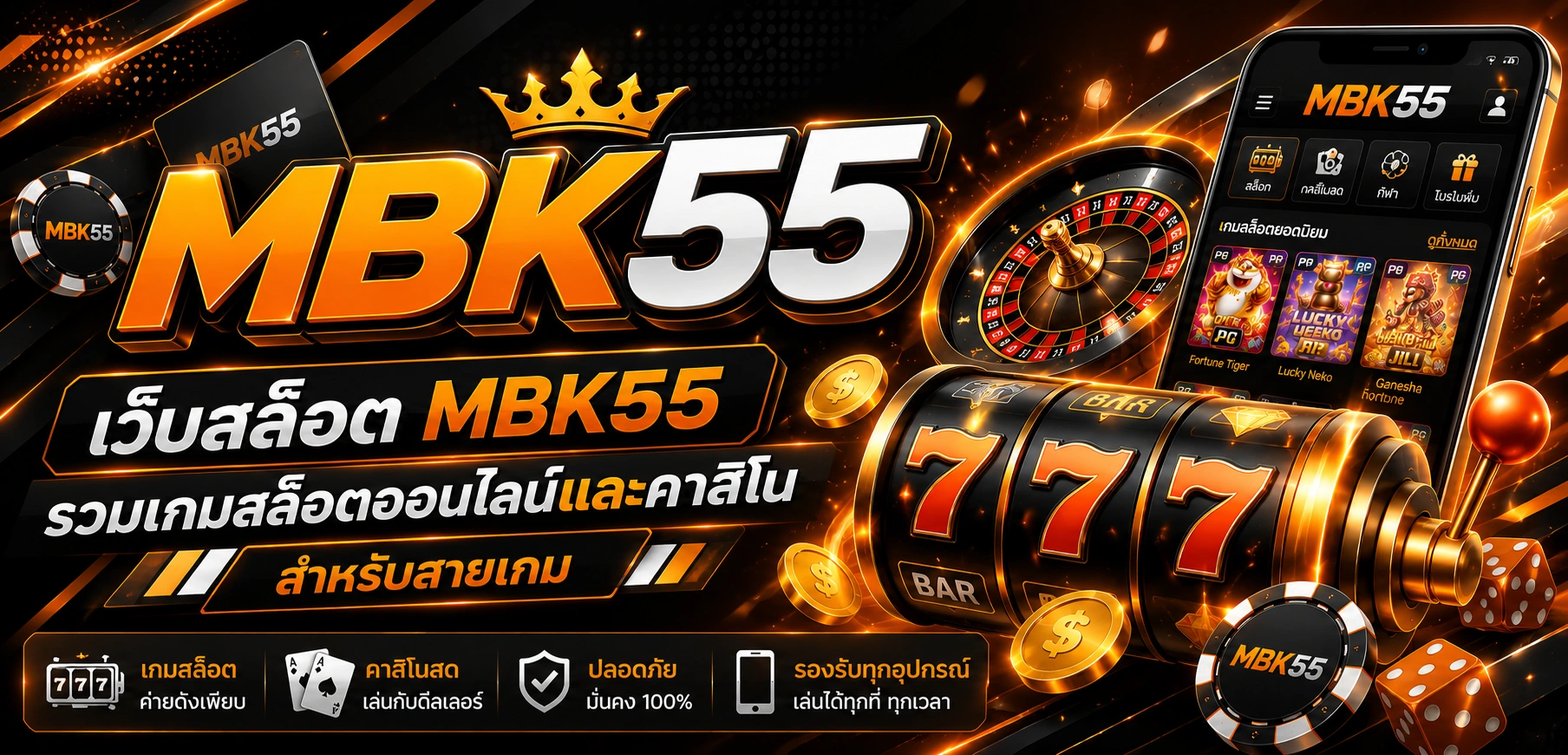 เว็บสล็อต MBK55 รวมเกมสล็อตออนไลน์และคาสิโนสำหรับสายเกม